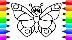 Coloring for Kids | Butterfly, How To Coloring Beautiful RAINBOW Butterfly | Picture Coloring Pages