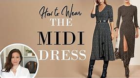 How to WEAR & STYLE a Midi Dress this WINTER | Classy Outfits
