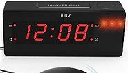 iLuv Time Shaker Wow Vibrating Bed Shaker Alarm Clock for Heavy Deep Sleepers, LED Display, Super Loud Panic Alert, Flashing Red Alert Light, Multiple Vibration Levels, Dual Alarm, USB Charging Port
