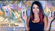 How to Create MARBLE TEXTURE Using ACRYLIC PAINT - Abstract Painting Technique