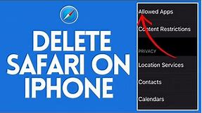 How to Remove Safari from iPhone (2024) | Permanently Delete Safari on iPhone