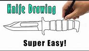 How to Draw a Knife Drawing | Easy Knife Sketch Step by Step for Beginners Simple Outline