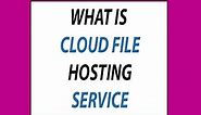 What is cloud file hosting service - Cloud File Hosting Service (Explanatory)