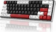 MageGee 60% Mechanical Gaming Keyboard, 68 Keys Compact Blue LED Backlit Gaming Keyboard, SKY68 Wired Ergonomic Mini Office Keyboard for Windows PC Gamer (Red Switch, White & Black)