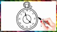 How To Draw A Pocket Watch Step By Step - Pocket Watch Drawing EASY