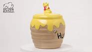Disney Winnie the Pooh Honey "Hunny" Pot Sculpted 3D Ceramic Snack Cookie Jar