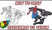 How to Draw SPIDERMAN VS VENOM
