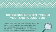 "Would You" vs. "Could You": Difference Explained (Examples)