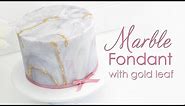 Marble Effect Fondant / Sugarpaste Cake Decorating Techniques Tutorial - with Edible Gold Leaf