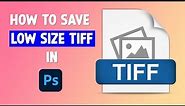 How to Compress Large Size TIFF Files in Adobe Photoshop Without Losing Quality