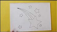 How to Draw a Shooting Star easy steps