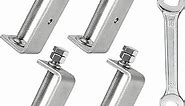 Eunenete 4 Pcs C Clamps 304 Heavy Duty Stainless Steel 3 3/8 Inch Tiger Clamp Woodworking,Features Stable Wide Jaws and Protective Pads (85MM)