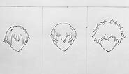 How to draw male anime hair (slow tutorial) for beginners