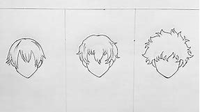 How to draw male anime hair (slow tutorial) for beginners