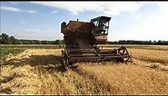harvester of the ussr. Niva sk-5 of 1970 in action. summer, harves.combine