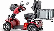 ccko Fat Tire Electric Mobility Scooter for Seniors & Adults,Heavy Duty 4 Wheel Mobility Scooter,All Terrain Handicap Scooters 360°Swivel Seat Powered Electric Scooter-500W 330lbs Capacity (Red)