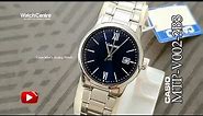 Casio New MTP-V002D-2B3 Blue Analog Dial & Silver Steel Chain Men's Hand Watch