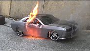 RC Car Burnout Ends In Flames || RC Car Destruction