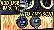 Add USB Charging PORTS to your BOAT - With a Voltage GAUGE and QUICK Charge