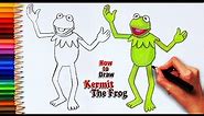 How to draw Kermit The frog from The Muppets | drawing frog step by step | frog drawing