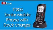 TTfone Mercury 2 - Big Button Basic Senior Mobile Phone - Simple Unlocked Sim Free - Black with Dock
