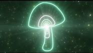 Mushroom Fungus Plant Shape Outline Glowing Neon Lights Tunnel Portal 4K Moving Wallpaper Background