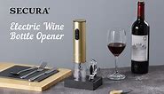 Secura Electric Wine Bottle Opener Set (Champagne Gold)
