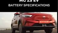 MG ZS EV: Battery specifications