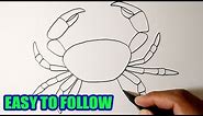 How to draw a crab easy step by step | SEMI REALISTIC DRAWING