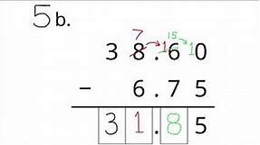 😉 6th Grade: Unit 5, Lesson 3 "Adding and Subtracting Decimals with Few Non-Zero Digits"