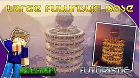 Easy Large Futuristic Tower - Minecraft Futuristic Build - Sci-Fi - Minecraft Futuristic Timelapse
