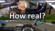 Home driving simulator with steering wheel, clutch and gearstick (learn the width of your car)