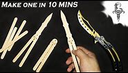 Super Easy way to make butterfly knife popsicle sticks - DIY 2019