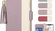 Acclink iPhone 11 Wallet Case for Women Girls,Colorful Flip Case with Tassel Strap Card Slots Premium Leather Shockproof TPU Kickstand Magnetic Closure Phone Cover for iPhone 11 6.1 inch-Purple