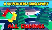 A Superhero Breakfast 🍳 - ALL Endings - Full Gameplay! [ROBLOX]