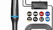 Digital TV Antenna for Smart Tv Indoor, 2024 Newest Signal Enhance Digital Antenna for Tv Without Cable with Strong Magnetic Base, Supports 4K 1080p for Smart HDTV and Older TVs, Signal Booste