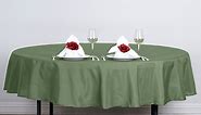 Olive Green Seamless Polyester Round Tablecloth 90"
