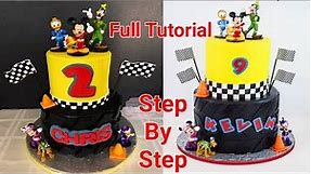 2 Tier Mickey Mouse Birthday Cake | Mickey Mouse 1st Birthday Cake | Mickey Mouse Cake