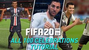FIFA 20 ALL 100 CELEBRATIONS TUTORIAL | PS4 & Xbox