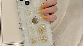 Stylish Clear Gold Foil Phone Case for Women Girls