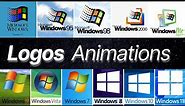 Logo Animations of All Microsoft WINDOWS (1985-2021) #history #windows