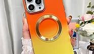 Bonoma Magnetic for iPhone 13 Pro Max Case 6.7", Large Viewport Design, Built-in Luxury Camera Lens Protector Wide Lens Cover Screen Protector Gradient Phone Case with Magsafe Girls Women -Orange