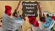 Caking with Cece | How to make a champagne bucket cake | Easy Cake Tutorial