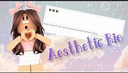 How to make an AESTHETIC ROBLOX BIO | SimplyDonut 💕