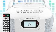 Greadio Boombox CD Player, Portable FM Radio CD Player with Bluetooth 5.1, LCD Display, AC/Battery Powered, Remote Control, TF/USB/AUX Port, Headphone Jack, CD-R/CD-RW Compatible for Home,Senior,Kids