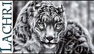 How to paint fur - snow leopard acrylic speed painting - by Lachri