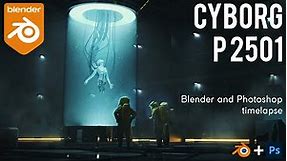 Cyborg Timelapse - Concept art in Blender