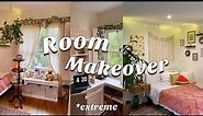 EXTREME ROOM MAKEOVER - aesthetic, pinterest inspired, boho