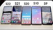 Samsung Galaxy S22 Vs Samsung Galaxy S21 Vs Galaxy S20 Vs Galaxy S10 Vs Galaxy S9! (Comparison)