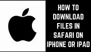 How to Download a File in Safari on iPhone or iPad